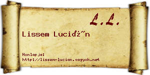 Lissem Lucián névjegykártya